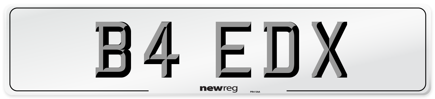 B4 EDX Number Plate from New Reg